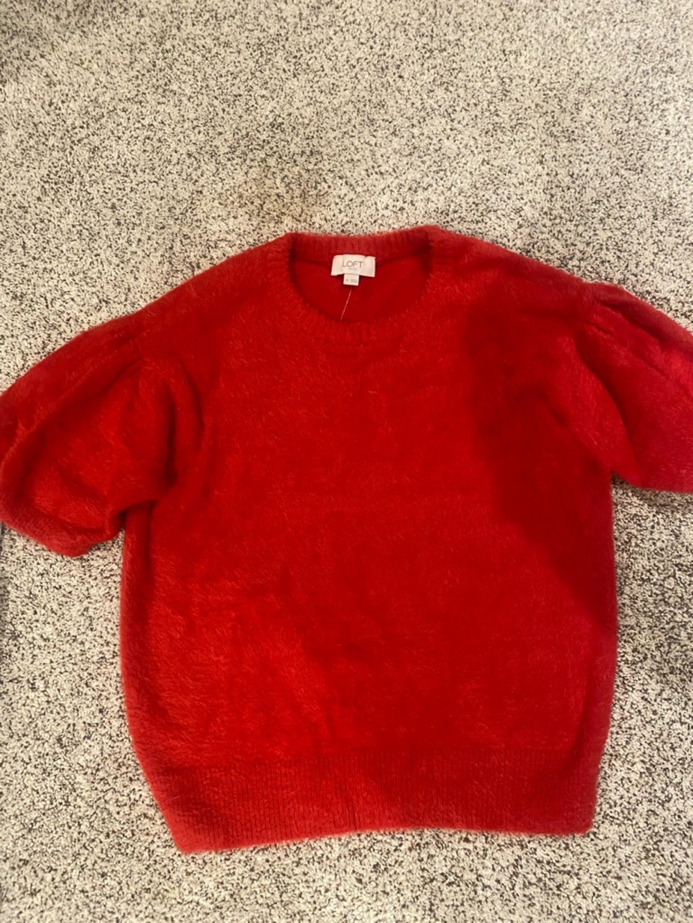 LOFT Men’s Bright Red Fuzzy Crewneck Sweater
